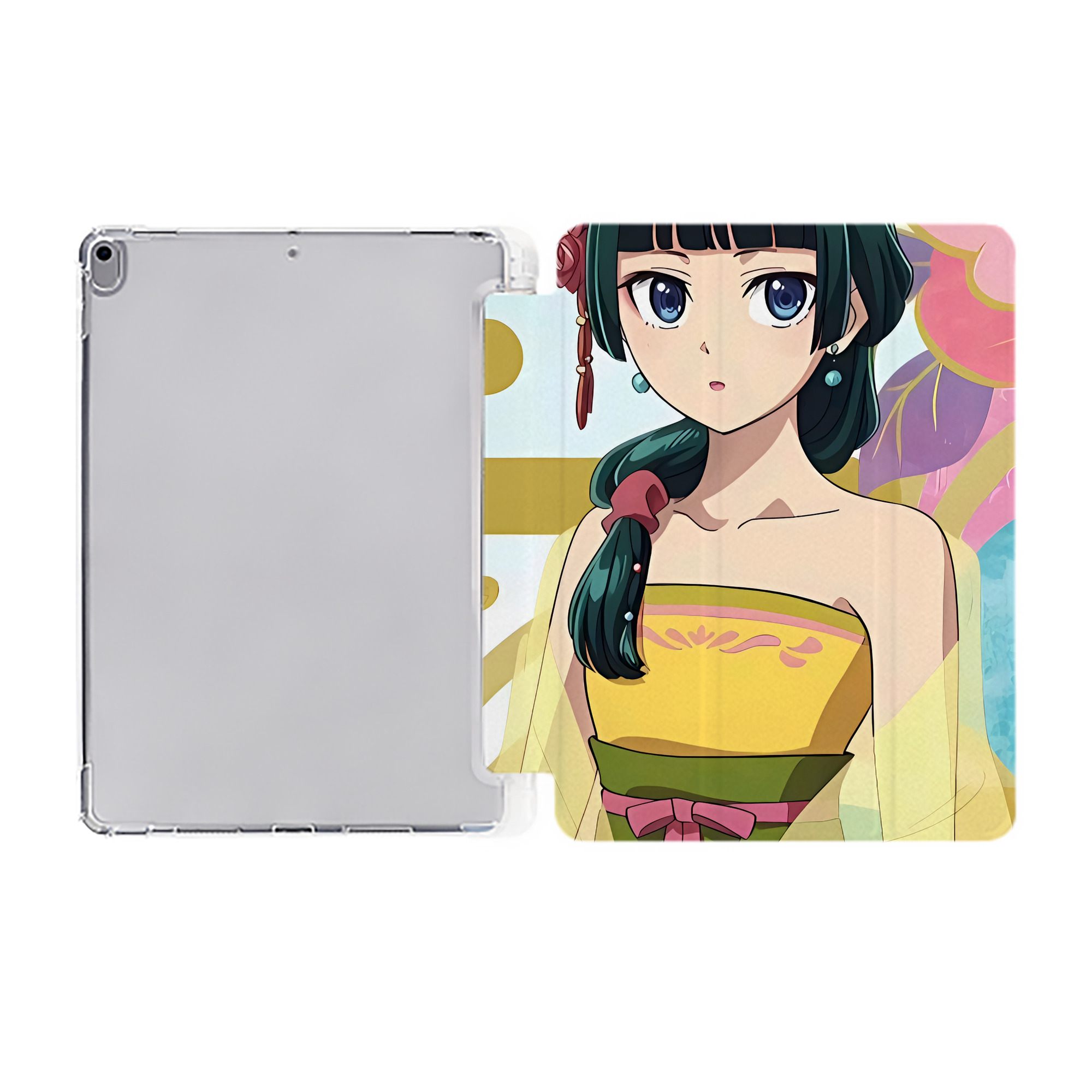（画像用） 薬屋のひとりごと The Apothecary Diaries IPad ケース ペン収納付き 三つ折りスタンド PUレザー×シリコン 対応機種9.5/10.5/10.9インチ